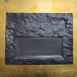 Teller flach rechteckig grau B 31 x T 23.5 cm