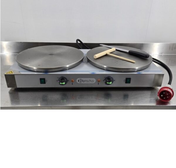 Elektro-Crêpegerät doppelt 400V, 5.5 kW, B 81 x T 47 x H 12 cm/2x Ø40 cm, 35kg NEU – Bild 3