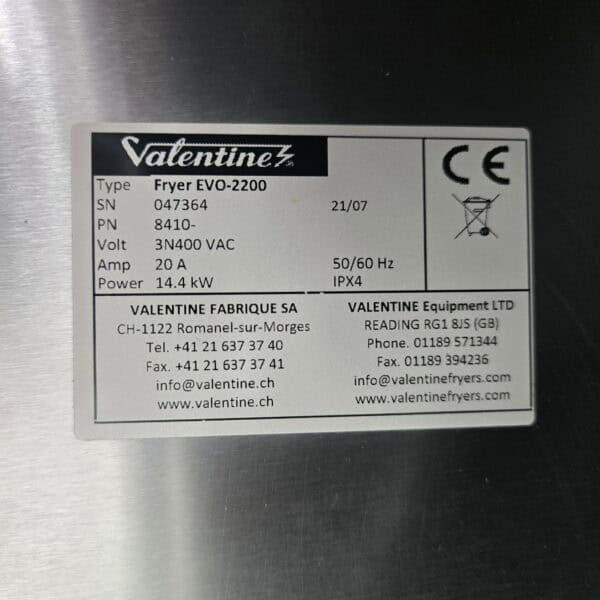 Friteuse Valentine EVO2200 "Evolution" 7 - 8 l – Bild 5
